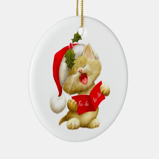 Kerstornament-Santa Kitty Keramisch Ornament (Rechts)