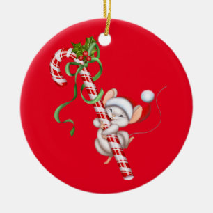 Kerstornament-Santa Muis Keramisch Ornament