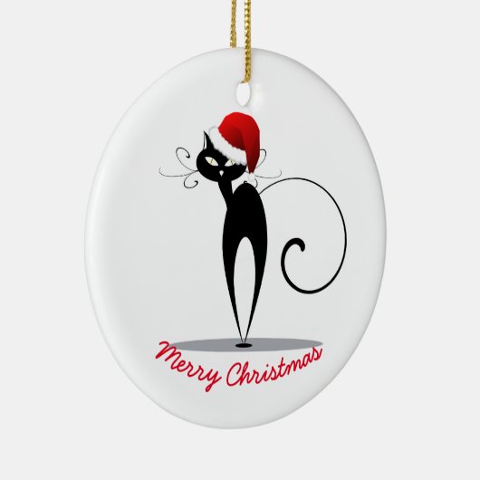 Kerstornament-Sinterklaas Kat Keramisch Ornament (Rechts)
