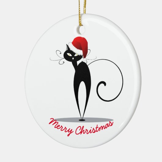 Kerstornament-Sinterklaas Kat Keramisch Ornament (Links)