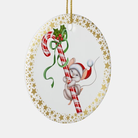 Kerstornament-Sinterklaas Muis Keramisch Ornament (Rechts)