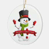Kerstornament-Snowman Keramisch Ornament (Links)