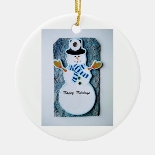 Kerstornament-Snowman Keramisch Ornament (Voorkant)