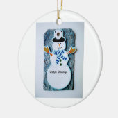 Kerstornament-Snowman Keramisch Ornament (Links)