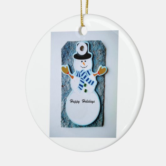 Kerstornament-Snowman Keramisch Ornament (Links)