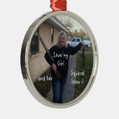 Kerstornament Squirrel Stew Voeg foto toe Metalen Ornament (Rechts)