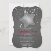 Kerstornament Star Silver Party Kaart (Voorkant)