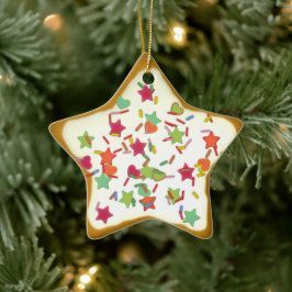 Kerstornament Ster “Kerstkoek” Var05 Keramisch Ornament