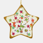 Kerstornament Ster “Kerstkoek” Var05 Keramisch Ornament (Voorkant)