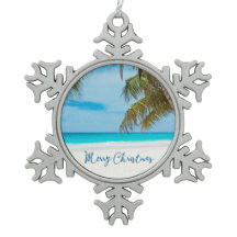 Kerstornament Strand Tin Palmboom