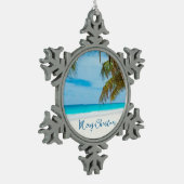 Kerstornament Strand Tin Palmboom Tin Sneeuwvlok Ornament (Links)