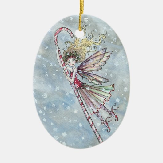 Kerstornament Suikerstokfee Keramisch Ornament (Voorkant)
