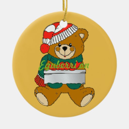 Kerstornament Teddy Bear Keramisch Ornament (Voorkant)