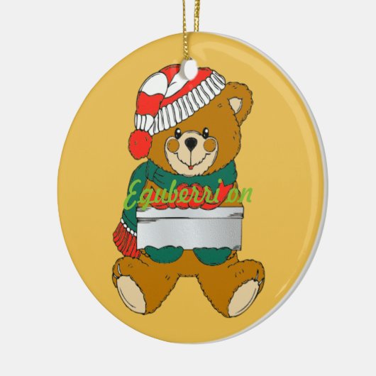 Kerstornament Teddy Bear Keramisch Ornament (Links)