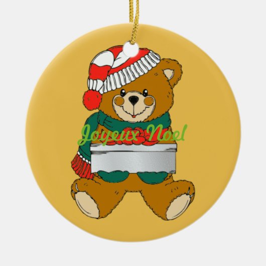 Kerstornament Teddybeer Keramisch Ornament (Voorkant)