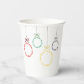 Kerstornament Tekst Ontwerp Papieren Bekers (Voorkant)