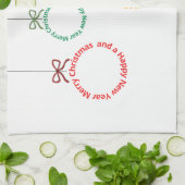 Kerstornament Tekst Ontwerp Theedoek (Gevouwen)