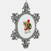 Kerstornament Tin Sneeuwvlok Ornament (Links)