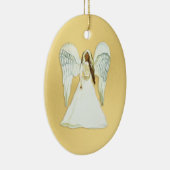 Kerstornament van de Afrikaanse Amerikaanse Angel Keramisch Ornament (Rechts)