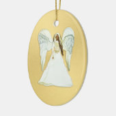Kerstornament van de Afrikaanse Amerikaanse Angel Keramisch Ornament (Links)