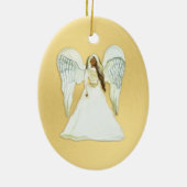 Kerstornament van de Afrikaanse Amerikaanse Angel Keramisch Ornament (Achterkant)