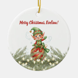 Kerstornament van de Elf Keramisch Ornament