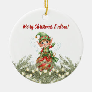 Kerstornament van de Elf Keramisch Ornament