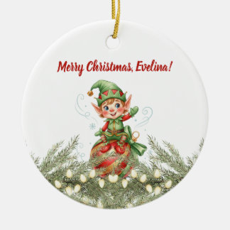 Kerstornament van de Elf Keramisch Ornament