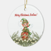 Kerstornament van de Elf Keramisch Ornament (Links)