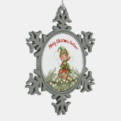 Kerstornament van de Elf Tin Sneeuwvlok Ornament (Links)