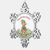 Kerstornament van de Elf Tin Sneeuwvlok Ornament (Rechts)