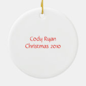 Kerstornament van een giraf voor kinderen keramisch ornament (Achterkant)