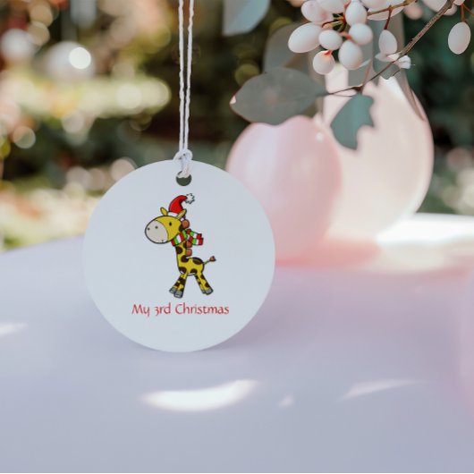 Kerstornament van een giraf voor kinderen keramisch ornament