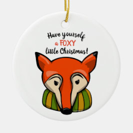 Kerstornament van een vos keramisch ornament