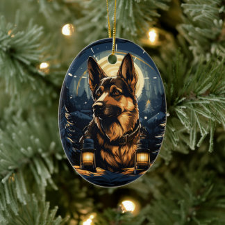 Kerstornament van huisdier Duitse herder, hondenli Keramisch Ornament