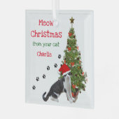 Kerstornament van je kat glas ornament (Voorkant links)