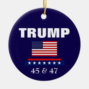 KERSTORNAMENT VAN PRESIDENT TRUMP KERAMISCH ORNAMENT