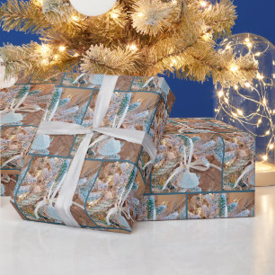 Kerstornament van schelpen cadeaupapier