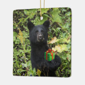 Kerstornament van Zwarte Beer Keramisch Ornament (Links)