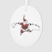 Kerstornament Vintage Schaatsende Kerstman Ornament (voorkant)