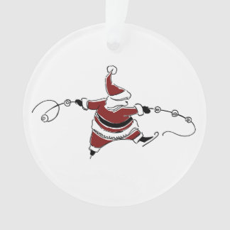 Kerstornament Vintage Schaatsende Kerstman Ornament