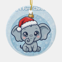 Kerstornament voor babyolifant — eerste kerst van