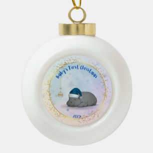 Kerstornament voor de eerste kerst van de baby - D Keramische Bal Ornament