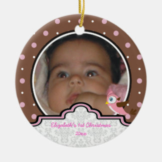 Kerstornament voor eerste kerstfeest van baby meis keramisch ornament
