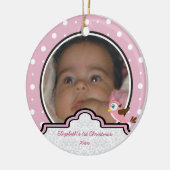 Kerstornament voor eerste kerstfeest van baby meis keramisch ornament (Links)