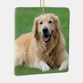 Kerstornament voor Golden Retriever Keramisch Ornament (Rechts)