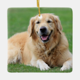 Kerstornament voor Golden Retriever Keramisch Ornament