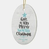 Kerstornament voor het strand keramisch ornament (Links)