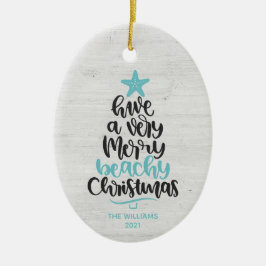 Kerstornament voor het strand keramisch ornament