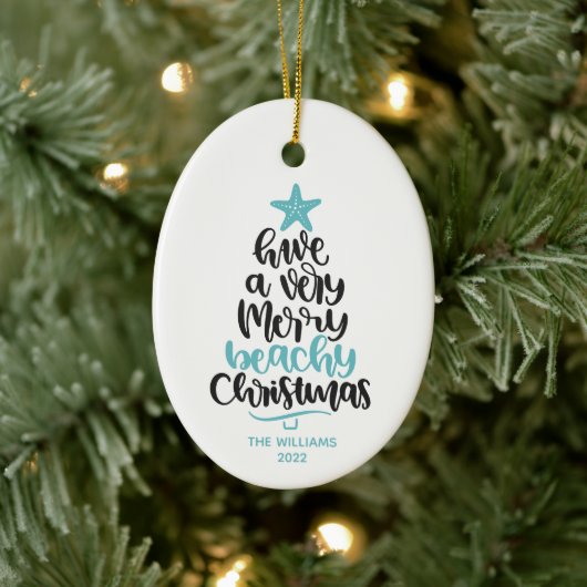 Kerstornament voor het strand keramisch ornament (Boom)